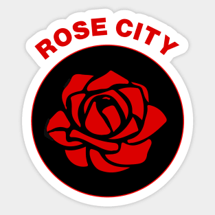 Rose City ANTIFA symbol / red Sticker